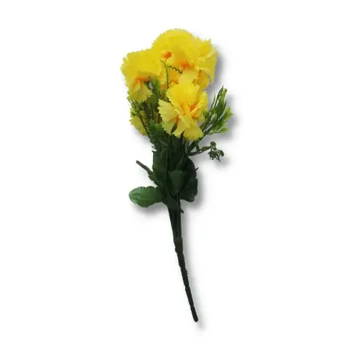 ramo mini claveles calaguala x7 flores 5cms a2437 30cms color amarillo 0