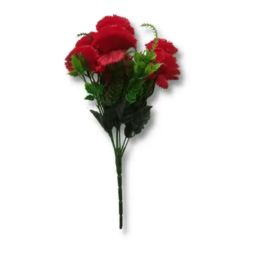 ramo mini claveles calaguala x7 flores 5cms a2437 30cms color rojo 0