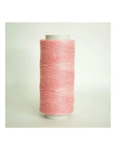 hilo cordon encerado 1mm 100 polyester 2 cabos cono 100grs 150mts cifa color 0226 rosa empolvado 0