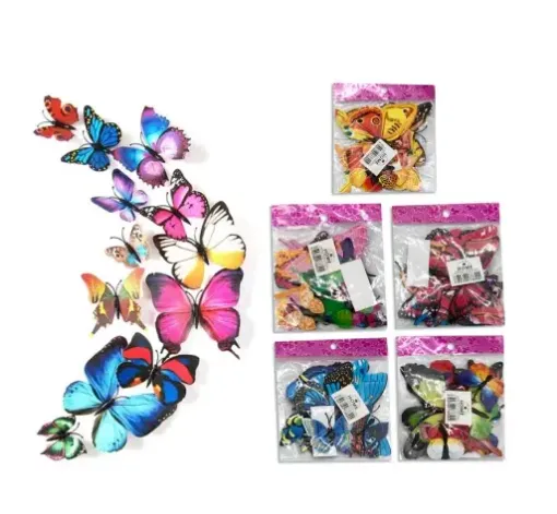 mariposas decorativas 3d matizadas iman x12 unidades medidas modelos surtidos 0