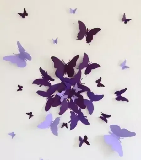 mariposas decorativas 3d lisas color metalizado x12unidades 6 8 12cms 0