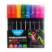 marcadores acrilicos pintura acrilica punta media 3 5mms pointer x8 colores brillantes 0