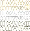 dijes metalicos geometricos para llaveros caravanas colgantes resina x10 formas color oro viejo 0