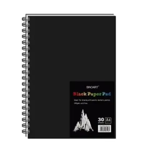 cuaderno bocetos sketch book da vinci papel negro 140grs medida a4 x30 hojas sfz030 0