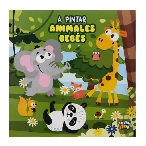 libro infantil para colorear full color serie a pintar 20x28cms 16 paginas tapa animales bebes 0