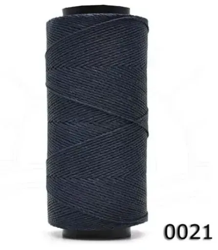 hilo cordon encerado fino 100 polyester 2 cabos cono 100grs 150mts settanyl color 0021 azul oscuro 0