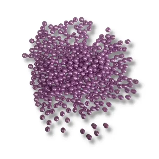 perlas importadas sueltas para enhebrar plastico abs 6mms color lila x25grs 0