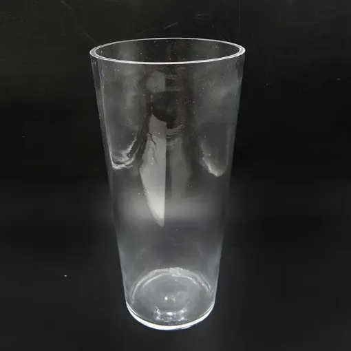 florero vidrio alto tipo cono 25x12cms base 8cms 0