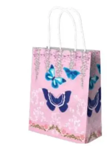 bolsa papel para regalo asas 17 5x21 5x8 5cms motivo fiesta mariposas 0