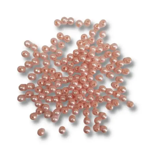 perlas importadas sueltas para enhebrar plastico abs 6mms color rosado pastel x100grs 0