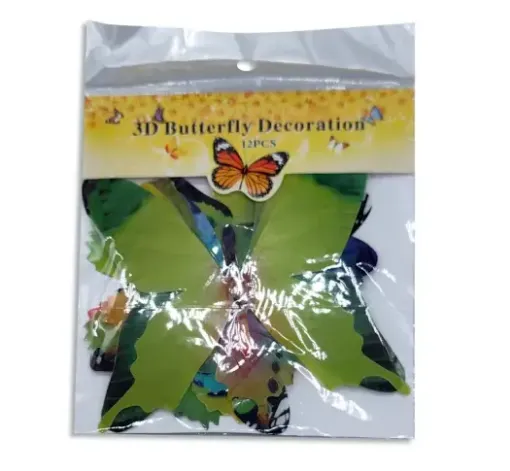 mariposas decorativas 3d por 12 unidades surtidas 6 8 11cms 0