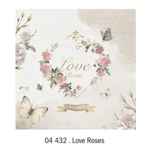 lamina para decoupage eq arte 30 30cms linea vintage 04 432 love roses 0