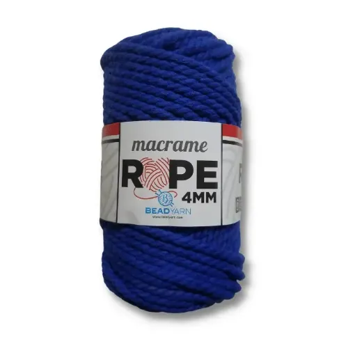 cordon trenzado para macrame 4mms bead yarn madeja 250gr 50mts aprox color azul 0
