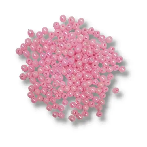 cuentas perlas plastico brillantes paquete 25grs 6mms color rosa fuerte 0