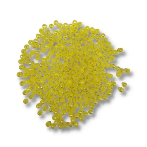 cuentas perlas plastico brillantes paquete 25grs 5mms color amarillo 0