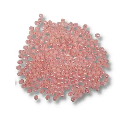 cuentas perlas plastico brillantes paquete 25grs 5mms color rosa claro 0