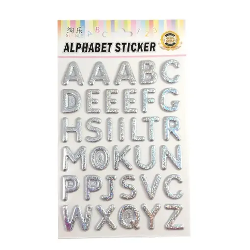sticker alphabet abecedario 35mms color nacarado 0