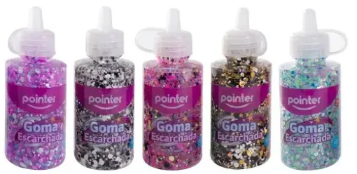 goma escarchada glitter goma confettis pointer 60grs 6 combinaciones diferentes 0