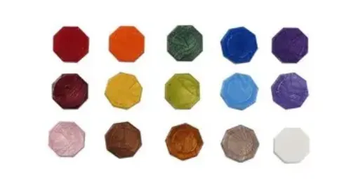 cera cuentas octogonales 9mms para sellos 15 colores diferentes x30 unidades aprox por color 0