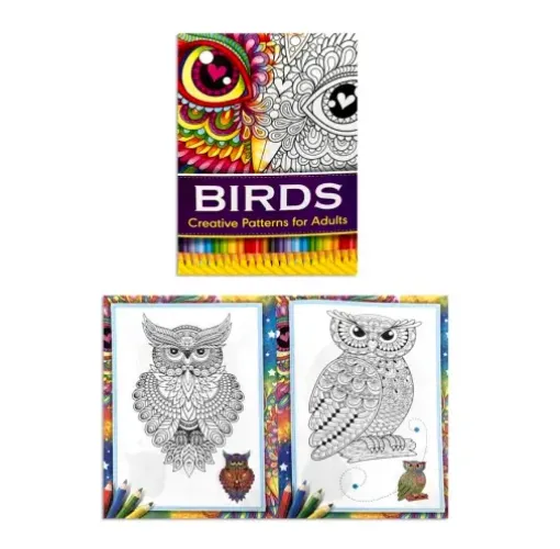 libro para colorear adultos 28x21cms 32 paginas tapa birds aves 0