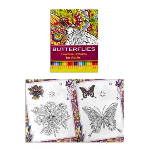 La Casa del Artesano-Libro para colorear adultos 28x21cms 32 paginas tapa  Butterflies Mariposas