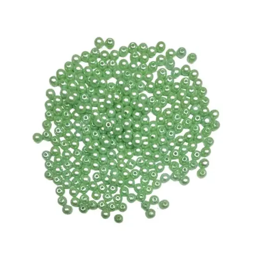 perlas importadas sueltas para enhebrar plastico abs 6mms color verde agua x25grs 0