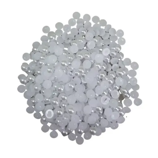 medias perlas plastico abs brillantes 6mms circulo x25grs color blanco 0