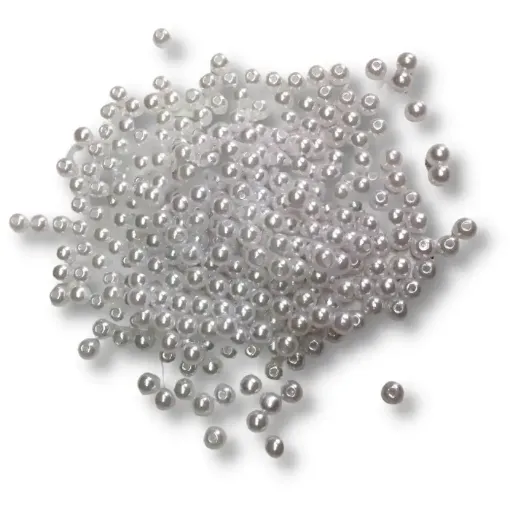 perlas agujero para enhebrar plastico abs brillantes 8mms circulo x25grs color blanco 0