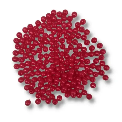 perlas importadas sueltas para enhebrar plastico abs 6mms color rojo opaco x25grs 0