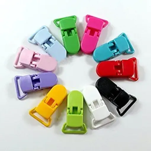 clip para chupete portachupete plastico colores 38x15mms por 10 unidades colores surtidos 0