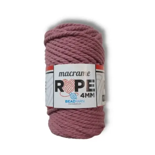 cordon trenzado para macrame 4mms bead yarn madeja 250gr 50mts aprox color rosa viejo 0