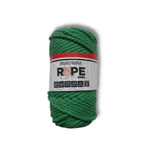 cordon trenzado para macrame 4mms bead yarn madeja 250gr 50mts aprox color verde 0