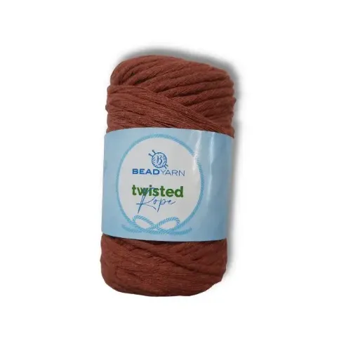 cordon grueso para macrame twisted rope bead yarn madeja 250grs 70mts aprox color ladrillo 0