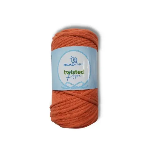 cordon grueso para macrame twisted rope bead yarn madeja 250grs 70mts aprox color naranja 0