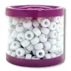 cuentas acrilico redondas 10mms fun collection pote color blanco 0