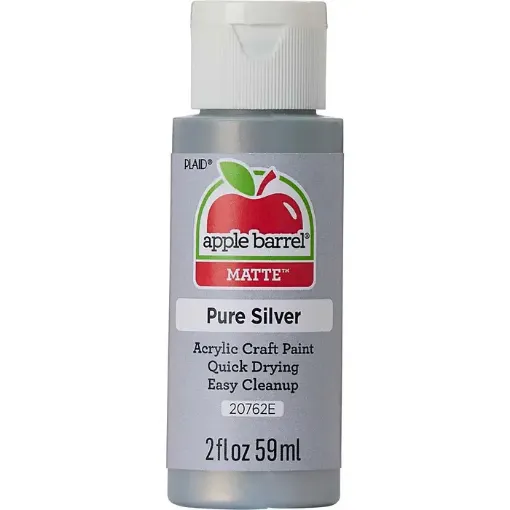 pintura acrilica mate acrylic paint apple barrel 2oz 59ml color 20762e pure silver plata pura 0