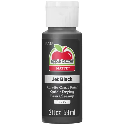 pintura acrilica mate acrylic paint apple barrel 2oz 59ml color 21885e jet black negro azabache 0