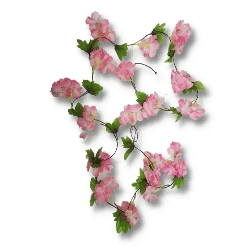 guia flores artificiales hortensia hojas 200cms gf2199 color rosado claro 0