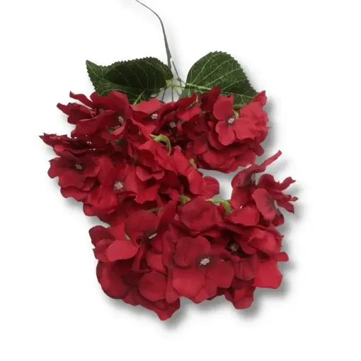 vara flores artificiales hortencias x3 60cms v1997 color rojo 0