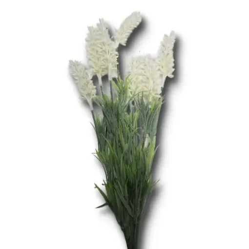 ramo flores artificiales lavanda x7 flores 38cms cod a979 color blanco 0