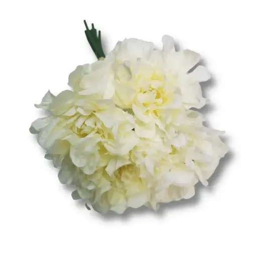 bouquet flores artificiales dalias x7 29cms color blanco 0