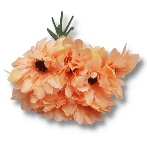 bouquet flores artificiales mini gerberas pastel x7 24cms t 2203 color salmon 0