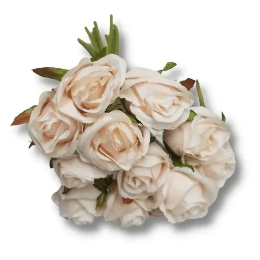 bouquet flores artificiales mini rositas x12 25cms t 2204 color salmon 0