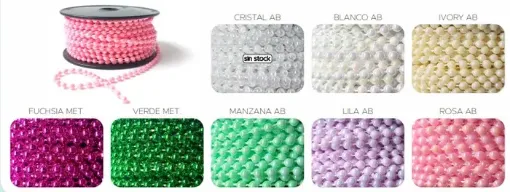 guia ribete perlas 4mms carretel 20mts variedad colores 0