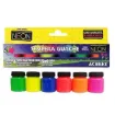 set temperas neon fluorescente acrilex 1006 caja 6 colores 15ml 0