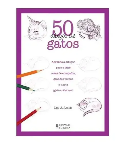 libro 50 dibujos gatos editorial hispano europea 19x27cms 64pags 0