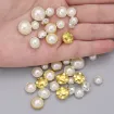 boton para coser media perla imitacion 7mms por 25 unidades plata perla color natural 1