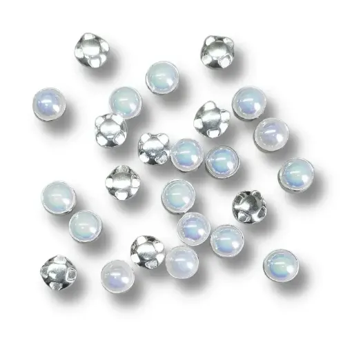 boton para coser media perla imitacion 8mms por 25 unidades plata perla color blanco nacarado 0