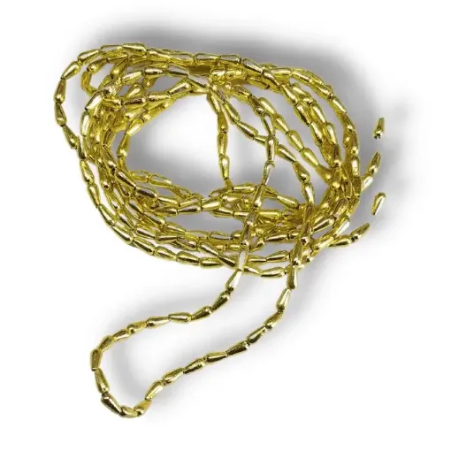 hilo perlas sueltas forma gota 5mms 150cms color dorado oro 0