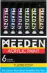 set 6 acrilicos premium pomo 22ml no toxicos sin acidos meeden x6 colores fluorescentes 0